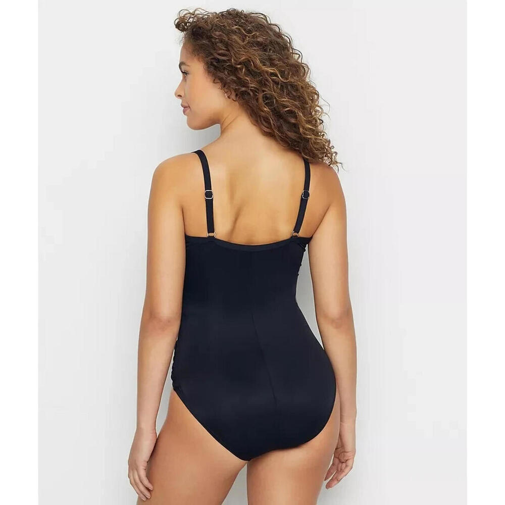 Miraclesuit Black Solid Mystify Tummy Control One… - image 3
